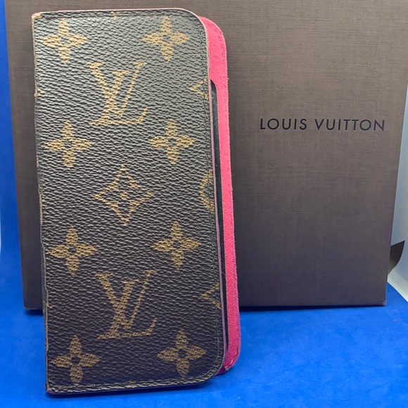 💜 Louis Vuitton monogram iPhone case pink interior 3/5 - Picture 1 of 14